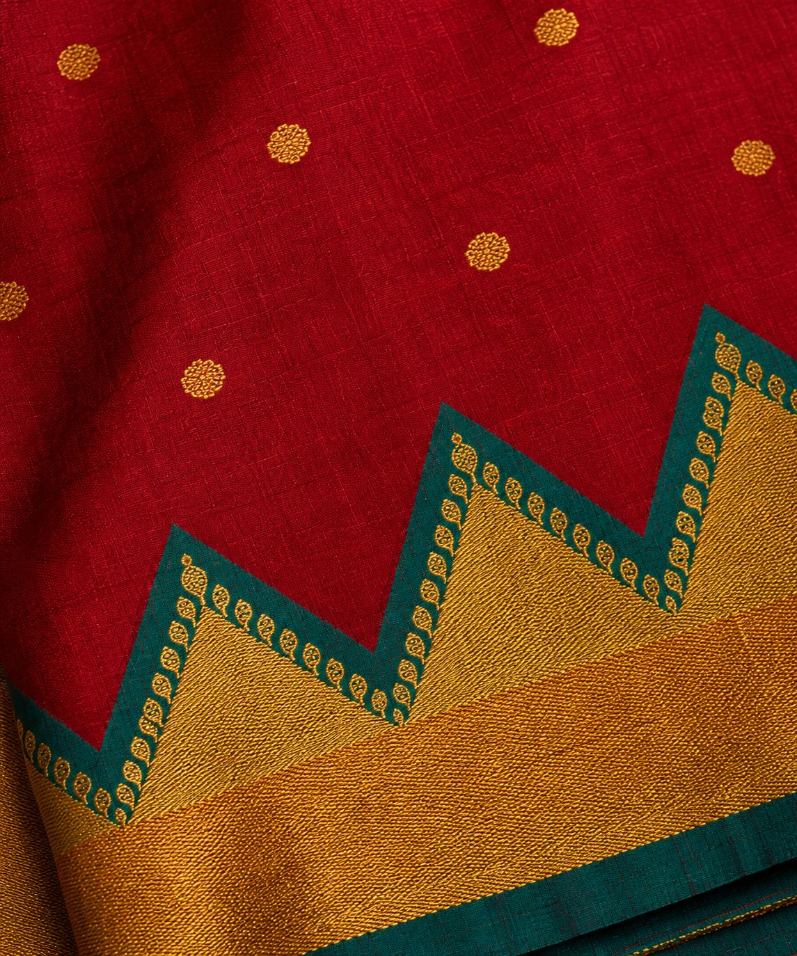 Golden Temple Butti Pure Silk Saree - Image 2