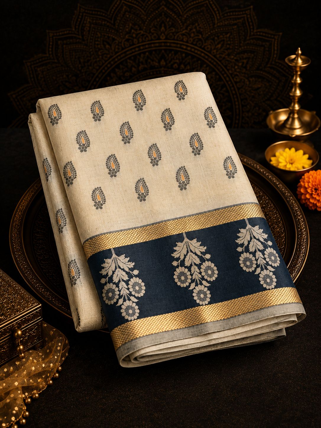 Butta Khadi Silk Saree